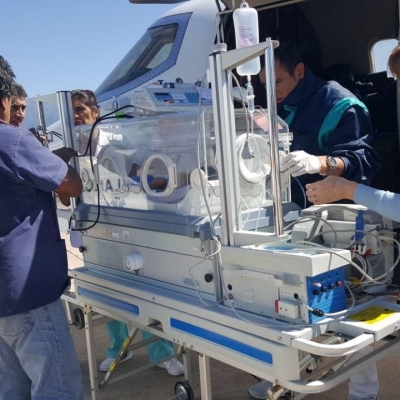 Beba fue trasladada en vuelo sanitario a Buenos Aires
