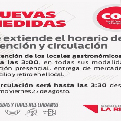 Coronavirus: la Provincia flexibiliza los horarios de atención y circulación