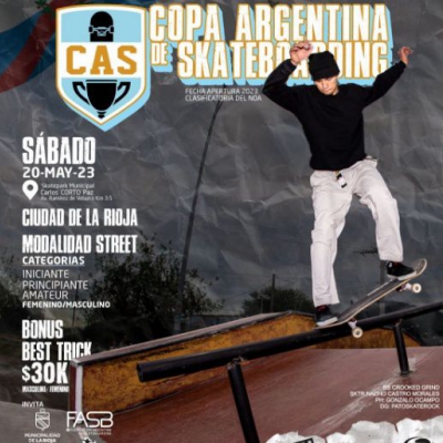 La ciudad de La Rioja será sede por primera vez de la Copa Argentina de Skateboarding