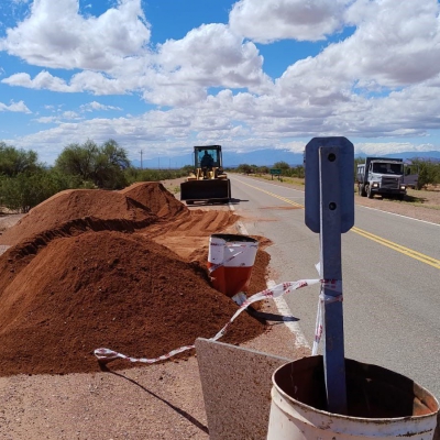 Vialidad Nacional trabaja sobre la RN 76 en cercanías del acceso a Talampaya