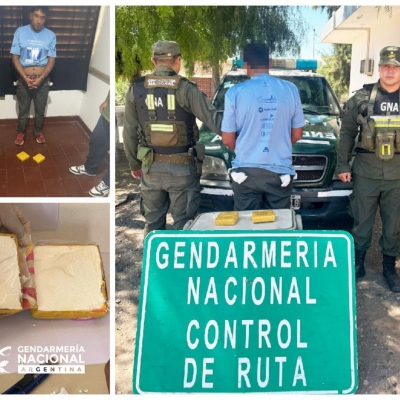 Detienen en La Rioja a pasajero de ómnibus con más de un kilo de cocaína en el cuerpo